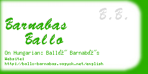 barnabas ballo business card